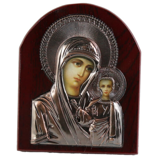Icoana pe lemn, relief 8x10 CM, Maria cu pruncul