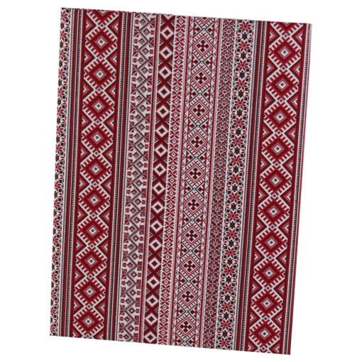 Fata de masa cu motive traditionale 140x220 CM, din bumbac, Rosu-alb-negru
