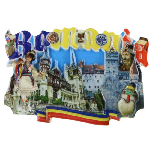 Magnet de frigider din rasina 8x5 CM, Romania & Castele