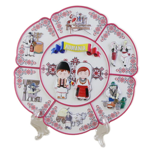 Plachet decorativ din rasina 15 CM, Cuplu in port traditional