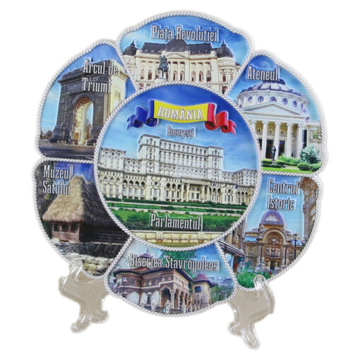 Plachet decorativ din rasina 15 CM, Monumente istorice--