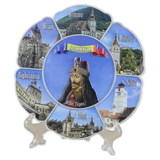 Plachet decorativ din rasina 14 CM, "Romania", orase