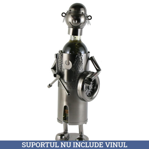 Suport sticla de vin, din metal Mecanic vulcanizator 18x39 CM