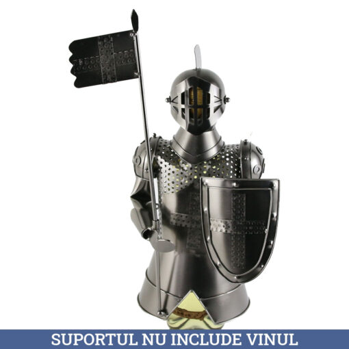 Suport sticla de vin, din metal Cavaler 18x35 CM