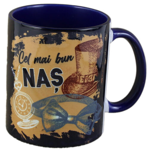 Cana ceramica "Cel mai bun Nas", 330 ml, Albastru