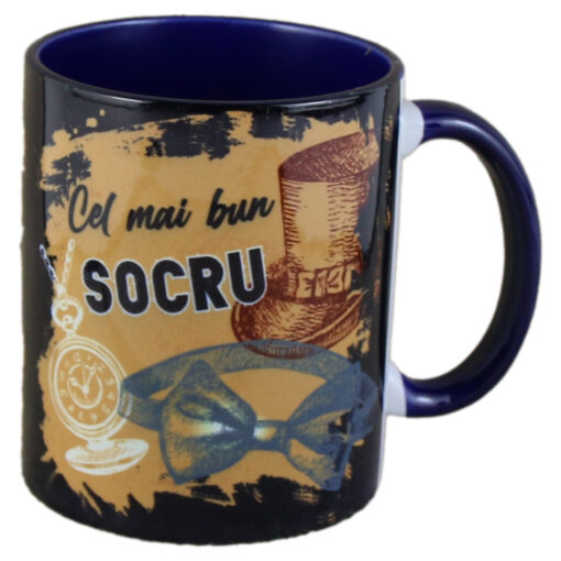 Cana ceramica "Cel mai bun Socru", 330 ml, Albastru