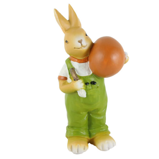 Figurina Iepuras cu ou 16 CM, din rasina, fata/baiat
