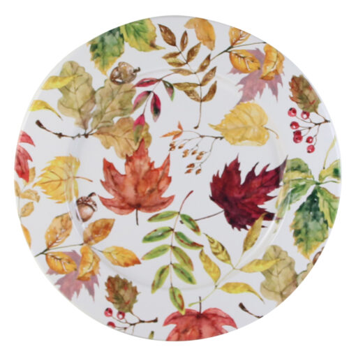 Platou din metal 33 CM, cu frunze colorate