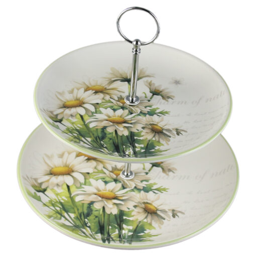 Platou etajat cu 2 nivele din ceramica, 26/21 CM, Margarete