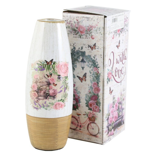Vaza din ceramica Roses 7x20 CM, in cutie decorativa, M.281