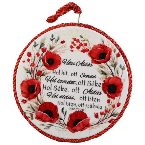 Suport oale decor, din ceramica "Hazi Aldas" flori de maci 17 CM