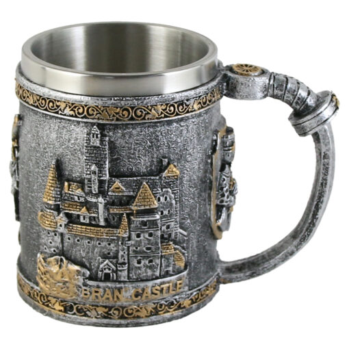 Cana din metal si rasina, Castelul Bran/Vlad Tepes 10x11 CM