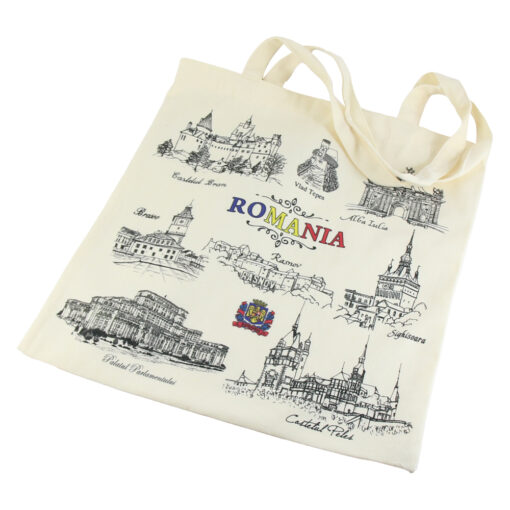 Sacosa textil "Romania", Souvenir 38x42 CM