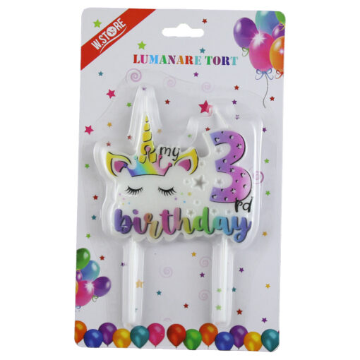 Lumanare tort "My 3 th Birhday, Unicorn
