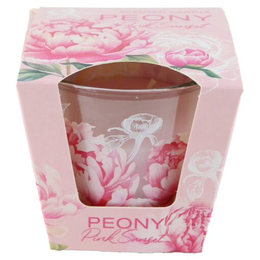 Lumanare parfumata in pahar 115 gr Peony Pink Sunset