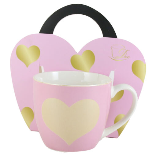 Cana portelan "Pink Big Heart", 460 ml, in ambalaj decorativ