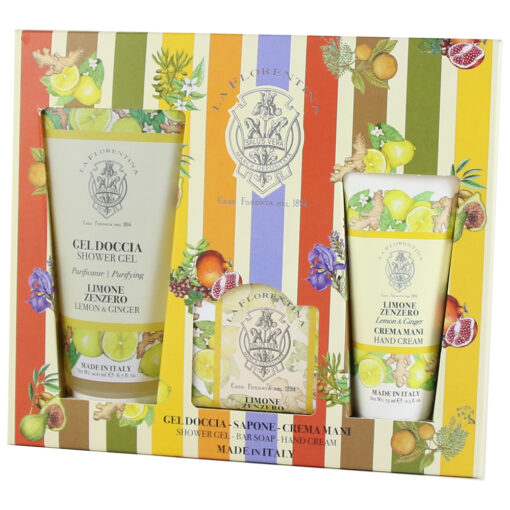Set cosmetic Lemon & Ginger, La Florentina , Gel de dus, Sapun, Crema de maini