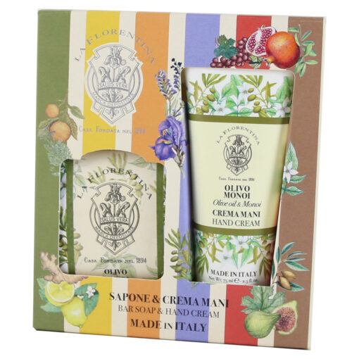 Set cosmetic Olive & Monoi, La Florentina, Sapun, Crema de maini