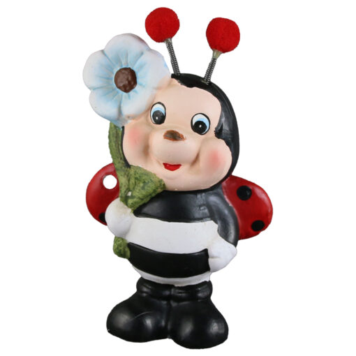 Figurina Buburuza cu floare, din ceramica 11x17 CM