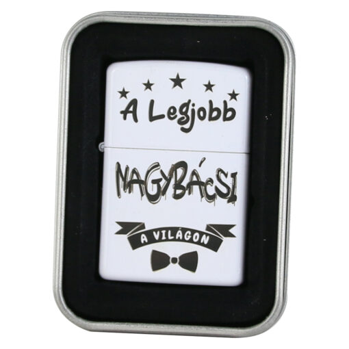 Bricheta metalica "A legjobb Nagybacsi a vilagon", 3.5x5 CM, Alb