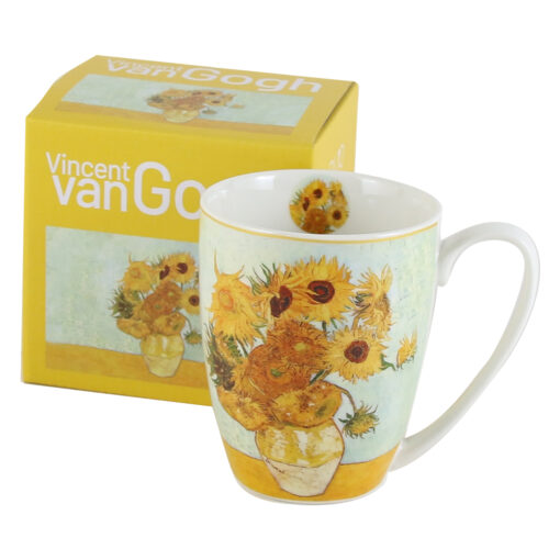 Cana portelan 360 ml, "Sunflowers" de V. van Gogh, in cutie decorativa