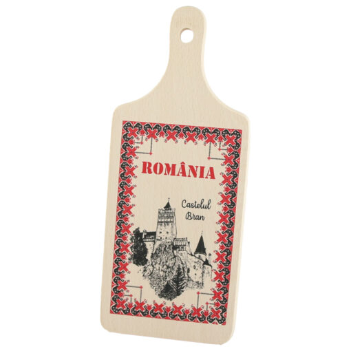 Tocator decorativ "Romania/Castelul Bran" 12x28 CM