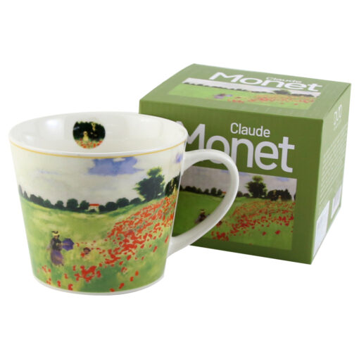 Cana portelan 600 ml, "Poppy Field" de Claude Monet, in cutie decorativa