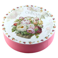 Set 6 cesti cu farfurii din portelan 250 ml "Basket of Flowers-Peonies", in cutie decorativa