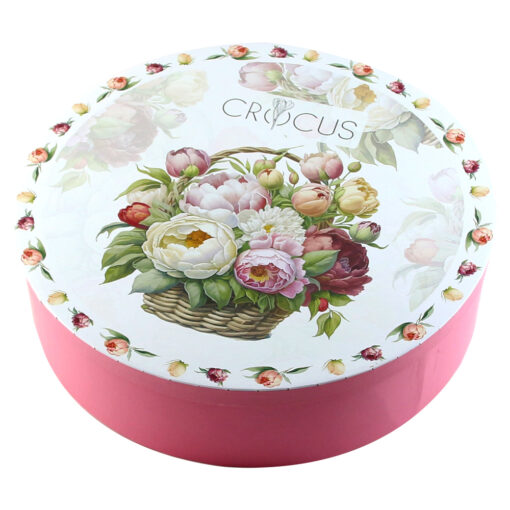 Set 6 cesti cu farfurii din portelan 250 ml "Basket of Flowers-Peonies", in cutie decorativa