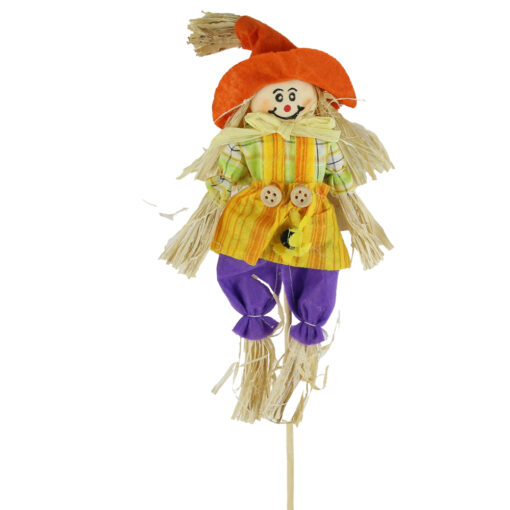 Decor toamna Pick Sperietoare din paie si textil 38 CM