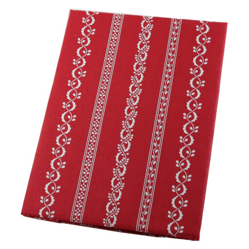 Fata de masa cu motiv traditional 70x70 CM, din bumbac, rosu cu alb