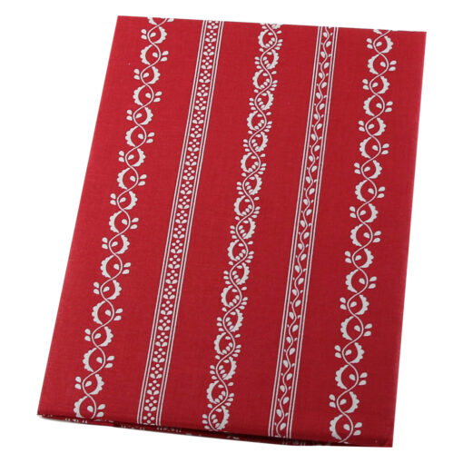 Fata de masa cu motiv traditional 120x140 CM, din bumbac, rosu cu alb