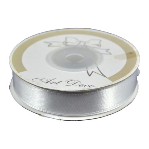 Rola panglica satin Alb 15 mm x 25 m, Art Deco