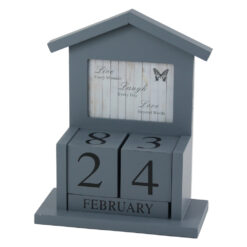 Calendar perpetuu din lemn Casuta 24 CM, cu rama foto
