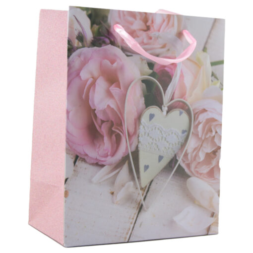 Punga cadou din hartie 18x23 CM - Rose inima