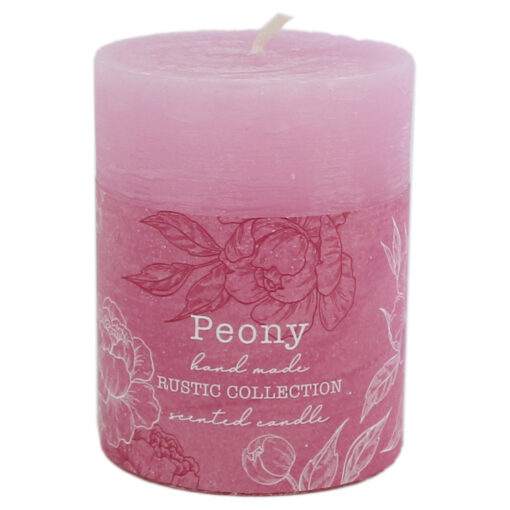 Lumanare parfumata Peony, Rustic Collection 7x9 CM, Roz