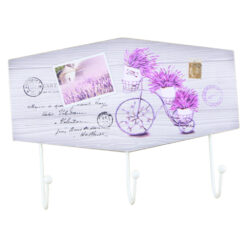 Cuier din lemn cu trei carlige, Lavanda 27x13 CM