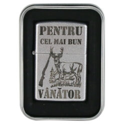 Bricheta metalica "Pentru cel mai bun Vanator", 3.5x5.5 CM, Argintiu