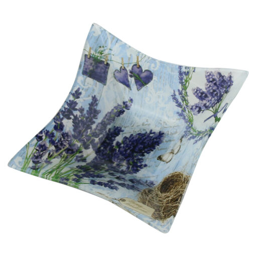 Bol patrat din sticla 15x15 CM, Lavanda