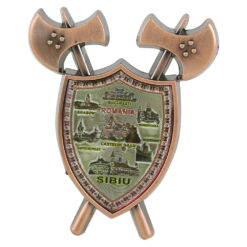 Magnet de frigider Scut "Romania" 5.5x7 CM, din metal