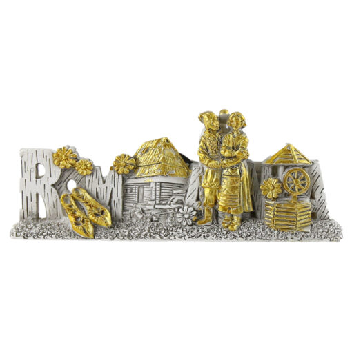 Magnet frigider din rasina "Romania" 10x4 CM, Casuta, opinci