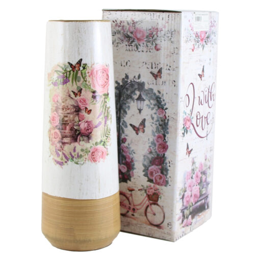 Vaza din ceramica Roses 11x29 CM, in cutie decorativa, M.303