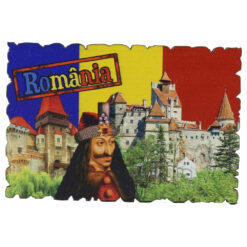 Magnet frigider din lemn, 9x6 CM, Vlad Tepes, tricolor