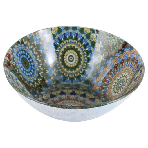 Farfurie adanca din sticla 14.5x5 CM, Mandala