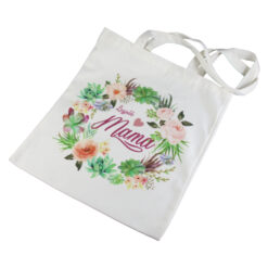 Sacosa textil "Legjobb Mama" 35x40 CM, cu motive florale