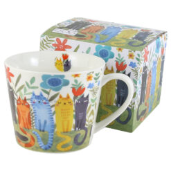 Cana portelan "Cats World, Garden", 600 ml, in cutie decorativa, Pisici