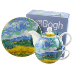Set ceainic cu ceasca, farfurioara si infuzor metalic 350 ml/300 ml "Wheat field" de V. van Gogh, in cutie decorativa