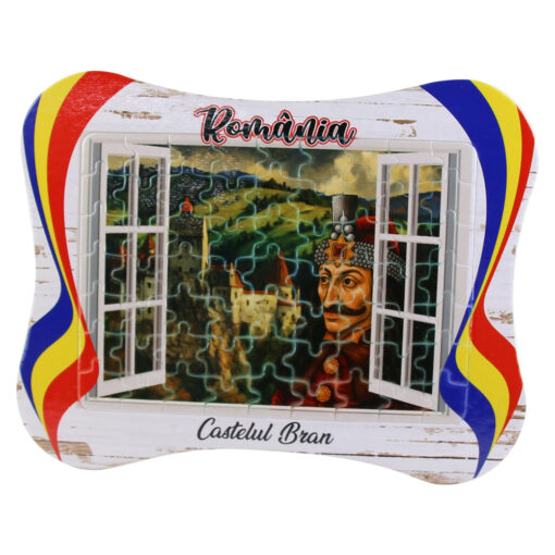 Puzzle in rama "Romania/Castelul Bran", 24x19 CM
