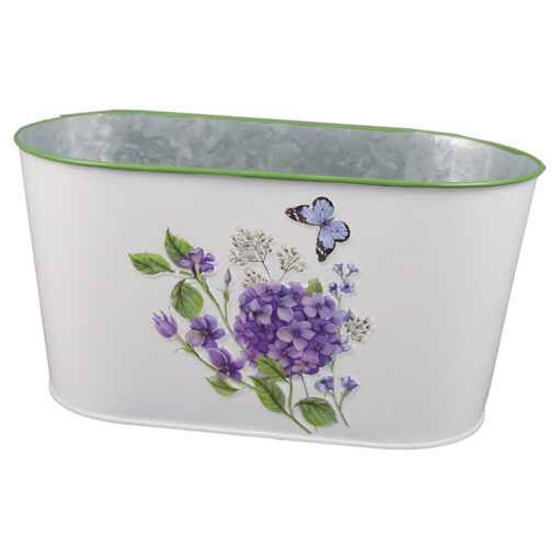 Ghiveci oval din metal 23x12 CM, Hortensie