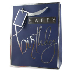 Punga cadou din hartie 18x23 CM, "Happy Birthday", cu eticheta